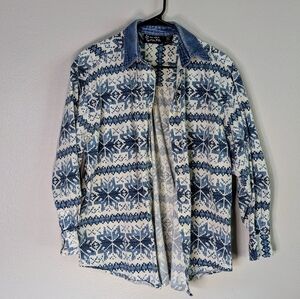 Lemon Grass Vintage Denim Button Down Large